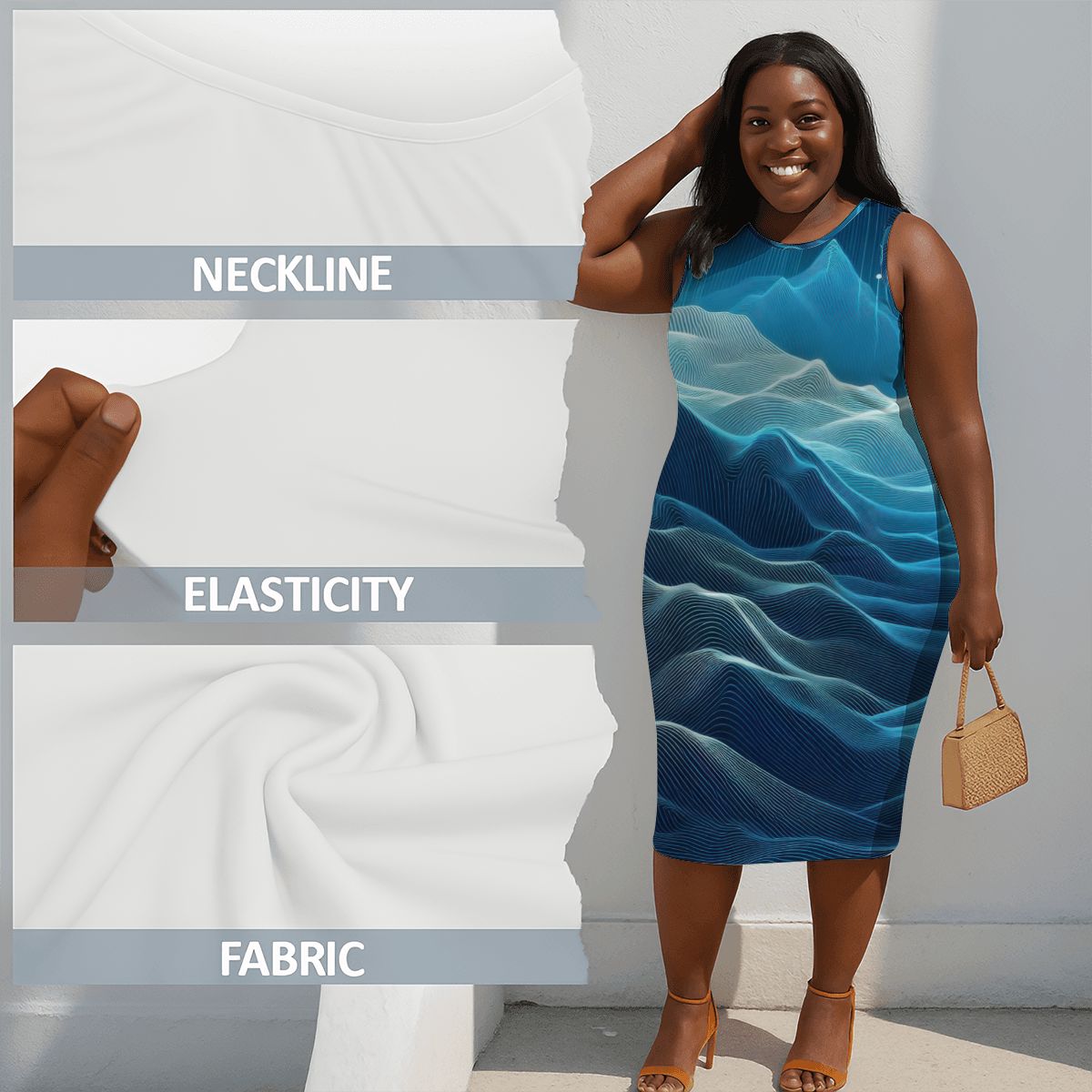 Women's Plus Size Sleeveless Dress - Gregg Acini Adoree Designs - Dress