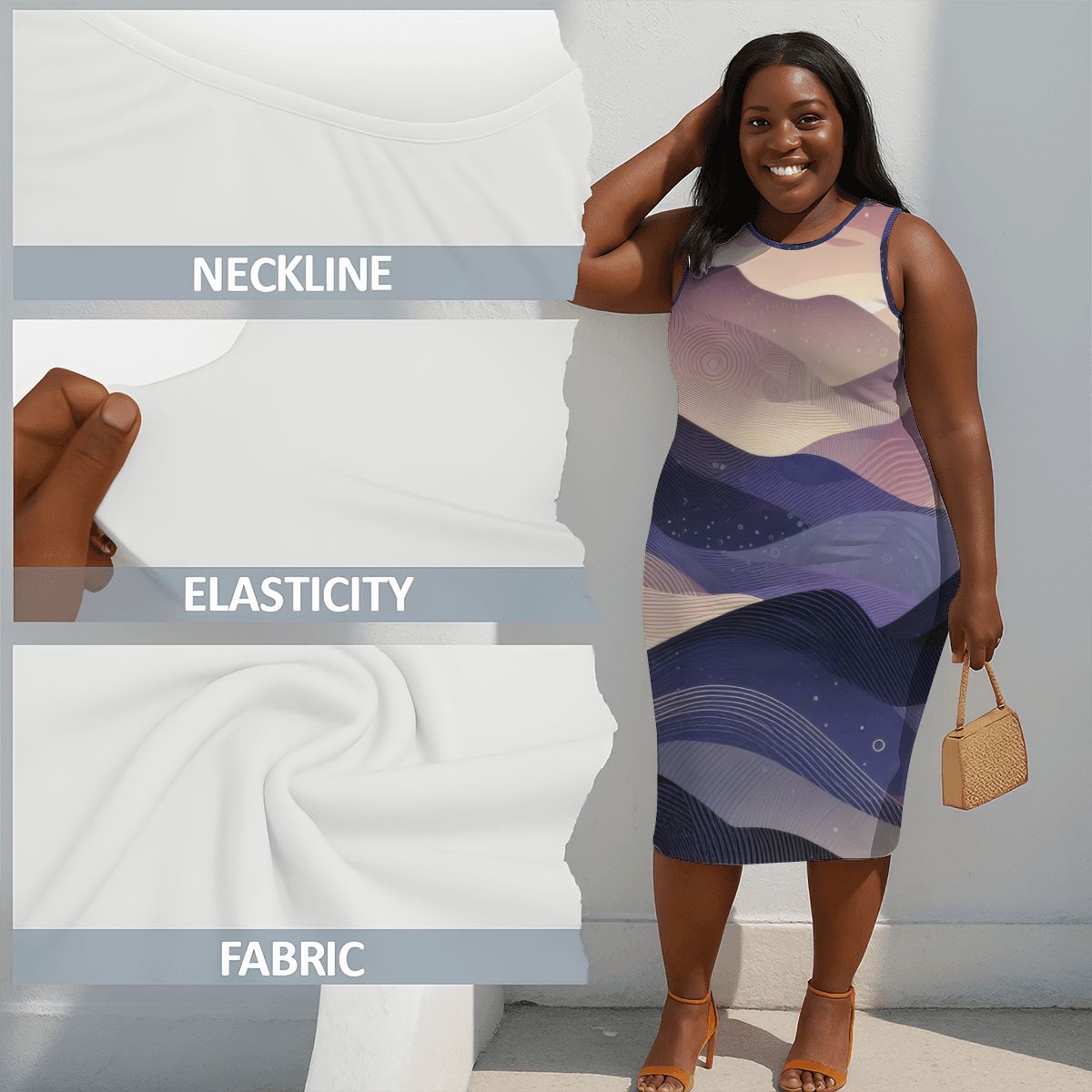 Women's Plus Size Sleeveless Dress - Gregg Acini Adoree Designs - Dress