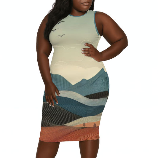 Women's Plus Size Sleeveless Dress - Gregg Acini Adoree Designs - Dress
