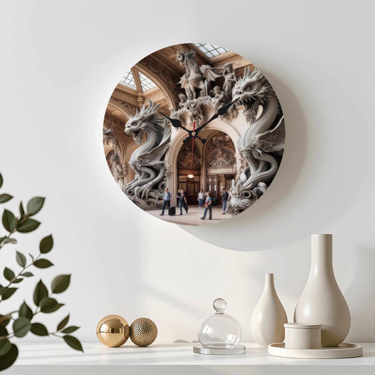 Wooden Round Wall Clock 9.8"x9.8" (Made in USA) - Gregg Acini Adoree Designs - Wall Clock