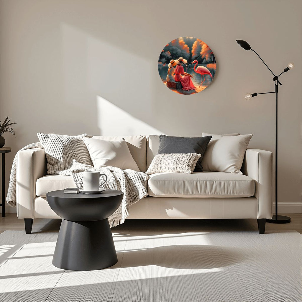 Wooden Round Wall Clock 9.8"x9.8" (Made in USA) - Gregg Acini Adoree Designs - Wall Clock