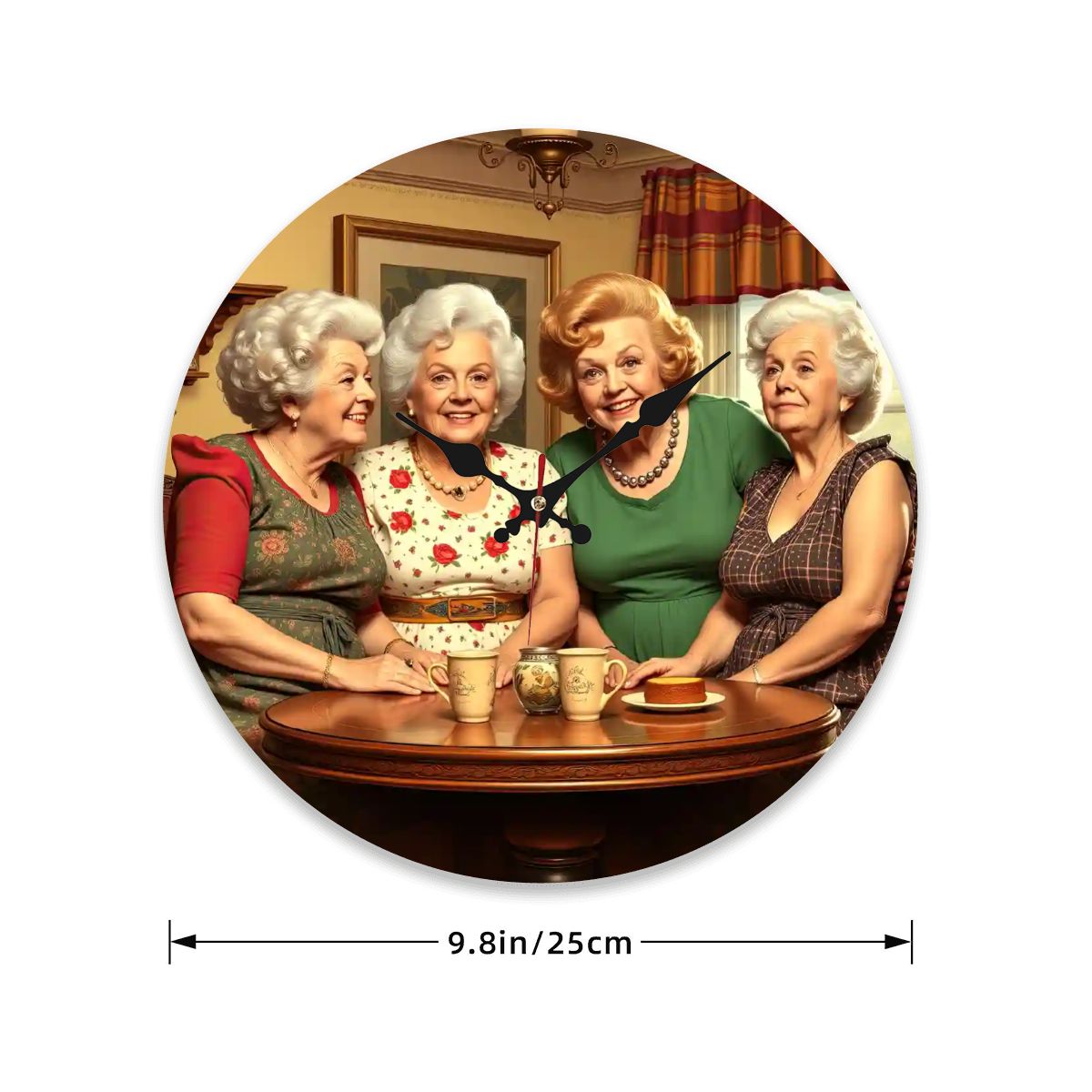 Wooden Round Wall Clock 9.8"x9.8" (Made in USA) - Gregg Acini Adoree Designs - Wall Clock