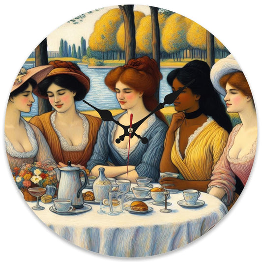 Wooden Round Wall Clock 9.8"x9.8" (Made in USA) - Gregg Acini Adoree Designs - Wall Clock