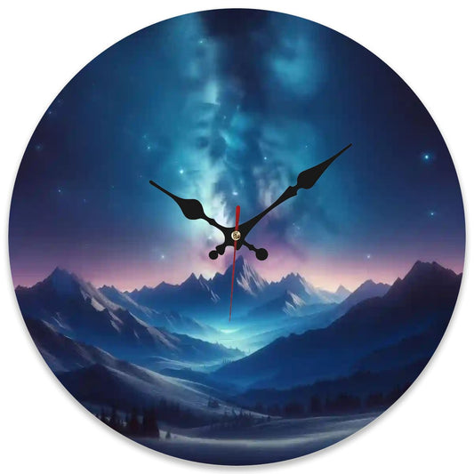 Wooden Round Wall Clock 9.8"x9.8" (Made in USA) - Gregg Acini Adoree Designs - Wall Clock