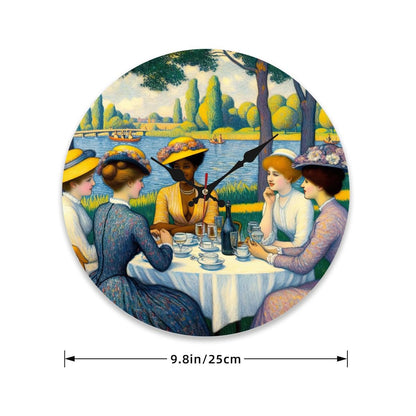 Wooden Round Wall Clock 9.8"x9.8" (Made in USA) - Gregg Acini Adoree Designs - Wall Clock