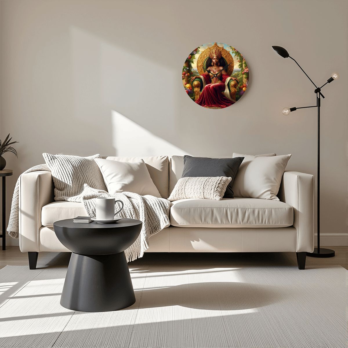 Wooden Round Wall Clock 9.8"x9.8" (Made in USA) - Gregg Acini Adoree Designs - Wall Clock