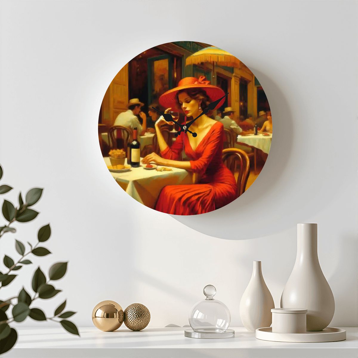 Wooden Round Wall Clock 9.8"x9.8" (Made in USA) - Gregg Acini Adoree Designs - Wall Clock