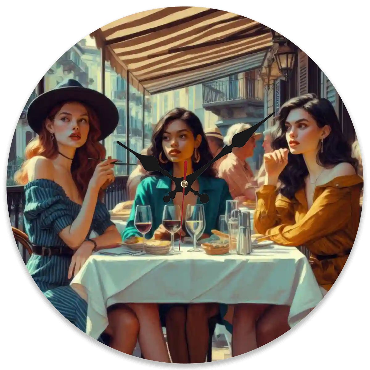 Wooden Round Wall Clock 9.8"x9.8" (Made in USA) - Gregg Acini Adoree Designs - Wall Clock