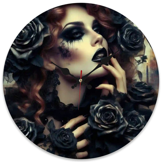 Wooden Round Wall Clock 9.8"x9.8" (Made in USA) - Gregg Acini Adoree Designs - Wall Clock