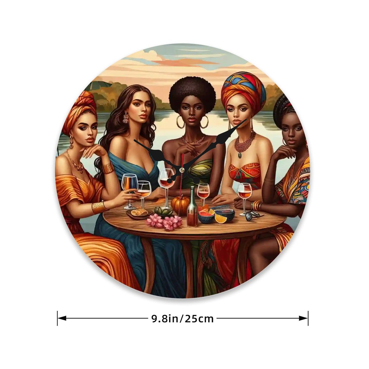 Wooden Round Wall Clock 9.8"x9.8" (Made in USA) - Gregg Acini Adoree Designs - Wall Clock