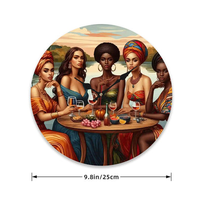 Wooden Round Wall Clock 9.8"x9.8" (Made in USA) - Gregg Acini Adoree Designs - Wall Clock