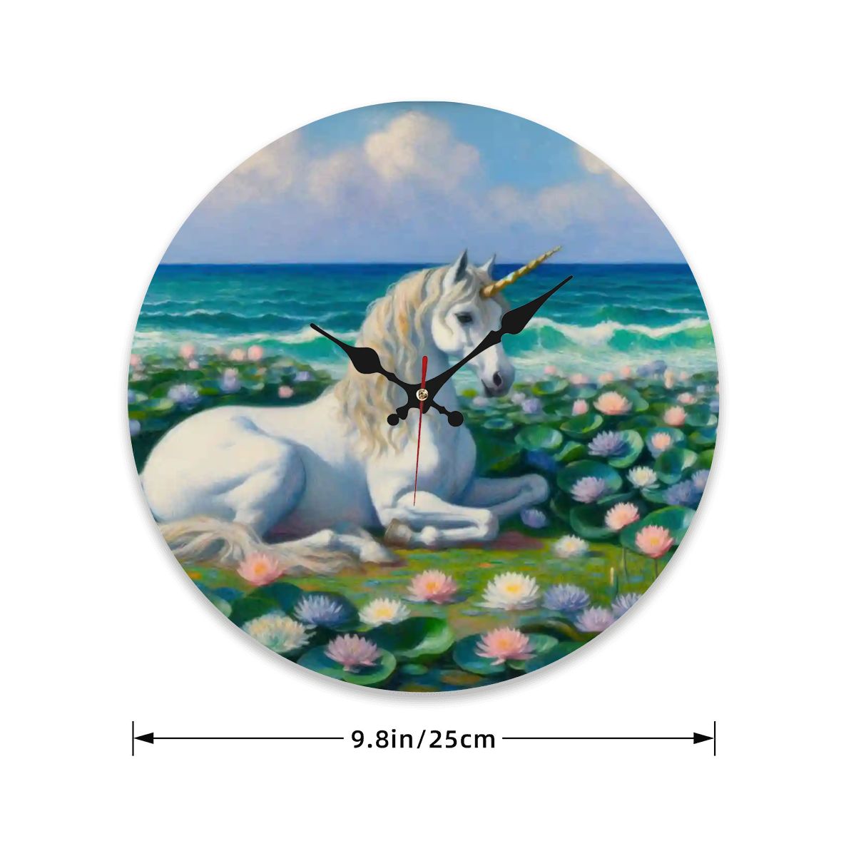 Wooden Round Wall Clock 9.8"x9.8" (Made in USA) - Gregg Acini Adoree Designs - Wall Clock