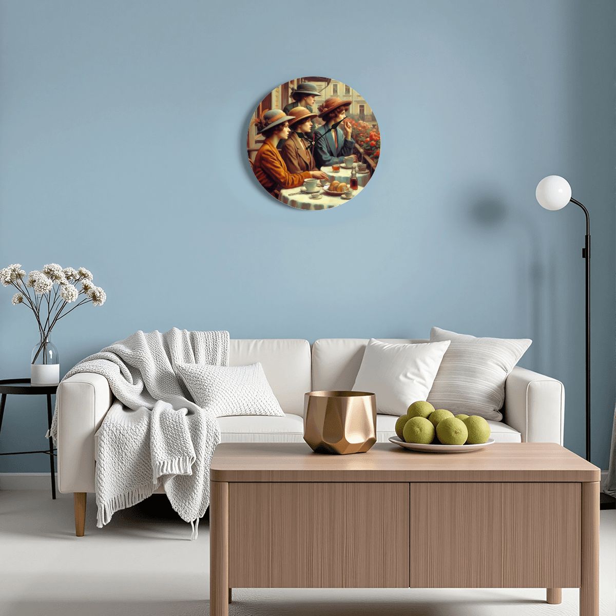 Wooden Round Wall Clock 9.8"x9.8" (Made in USA) - Gregg Acini Adoree Designs - Wall Clock