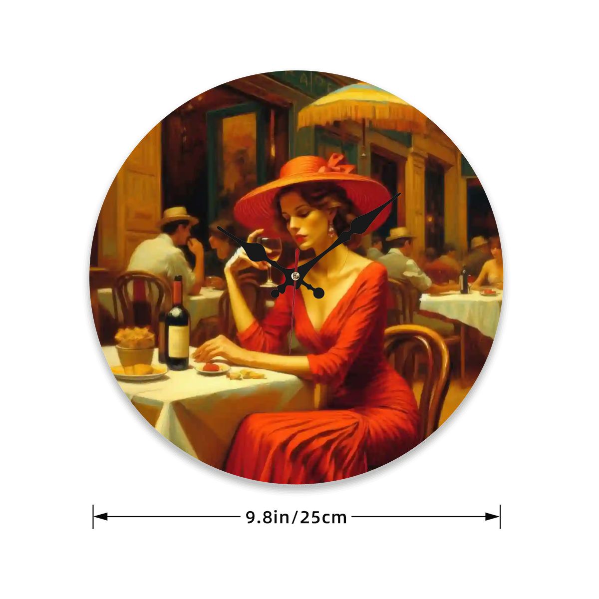 Wooden Round Wall Clock 9.8"x9.8" (Made in USA) - Gregg Acini Adoree Designs - Wall Clock