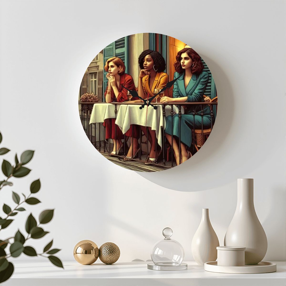 Wooden Round Wall Clock 9.8"x9.8" (Made in USA) - Gregg Acini Adoree Designs - Wall Clock