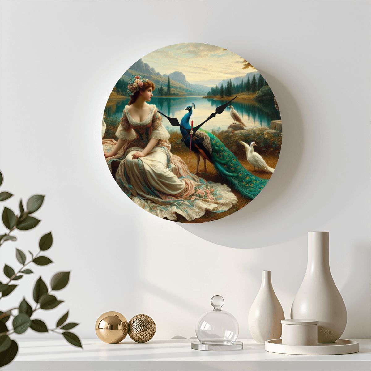 Wooden Round Wall Clock 9.8"x9.8" (Made in USA) - Gregg Acini Adoree Designs - Wall Clock