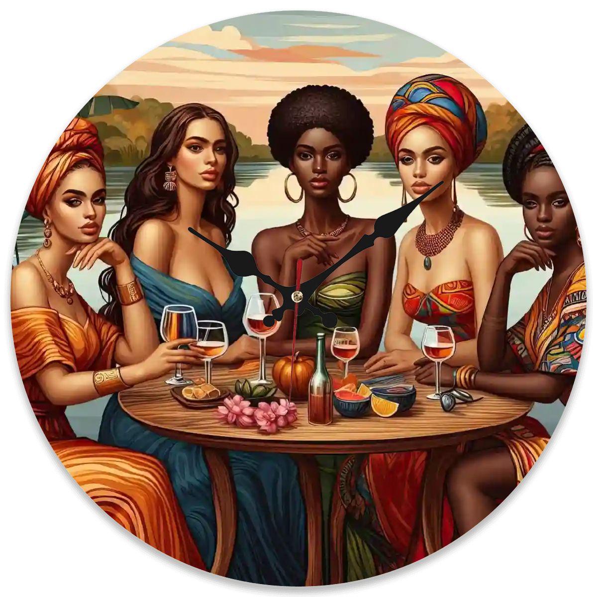 Wooden Round Wall Clock 9.8"x9.8" (Made in USA) - Gregg Acini Adoree Designs - Wall Clock