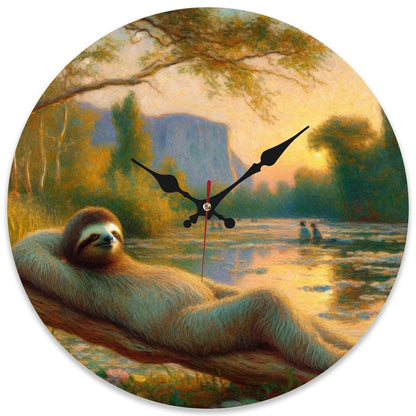 Wooden Round Wall Clock 9.8"x9.8" (Made in USA) - Gregg Acini Adoree Designs - Wall Clock