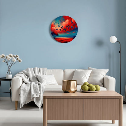 Wooden Round Wall Clock 9.8"x9.8" (Made in USA) - Gregg Acini Adoree Designs - Wall Clock