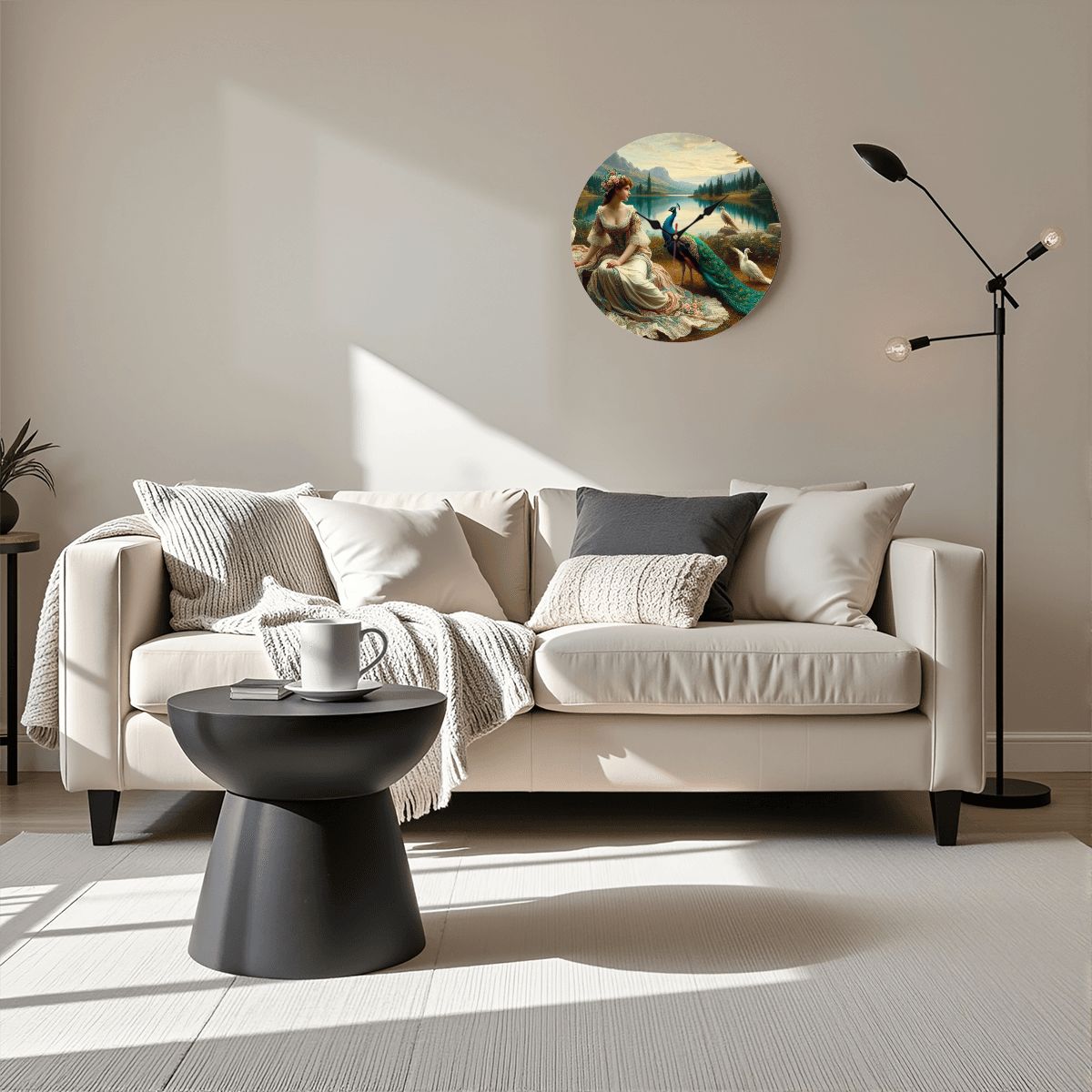 Wooden Round Wall Clock 9.8"x9.8" (Made in USA) - Gregg Acini Adoree Designs - Wall Clock