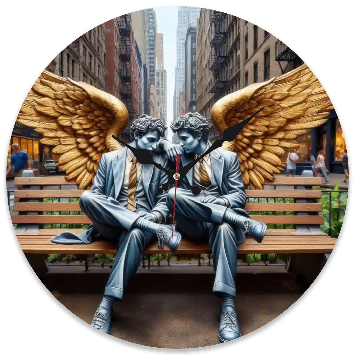 Wooden Round Wall Clock 9.8"x9.8" (Made in USA) - Gregg Acini Adoree Designs - Wall Clock