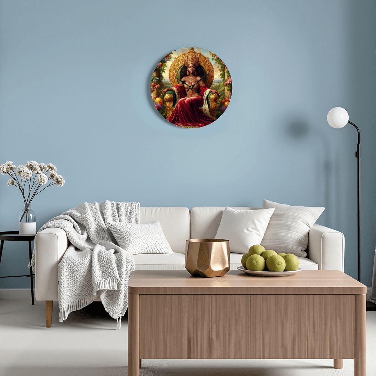 Wooden Round Wall Clock 9.8"x9.8" (Made in USA) - Gregg Acini Adoree Designs - Wall Clock