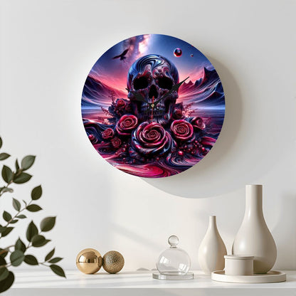 Wooden Round Wall Clock 9.8"x9.8" (Made in USA) - Gregg Acini Adoree Designs - Wall Clock