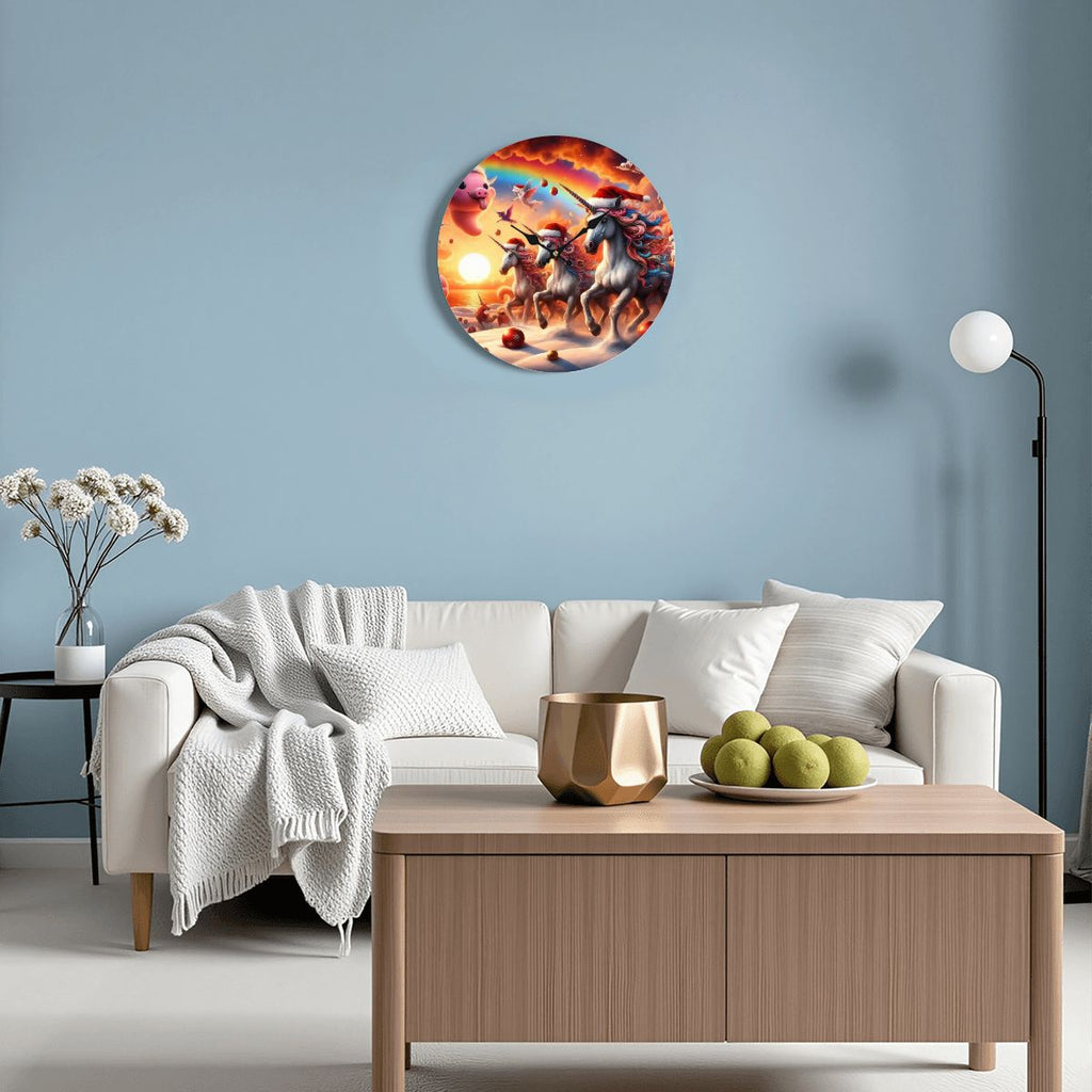 Wooden Round Wall Clock 9.8"x9.8" (Made in USA) - Gregg Acini Adoree Designs - Wall Clock