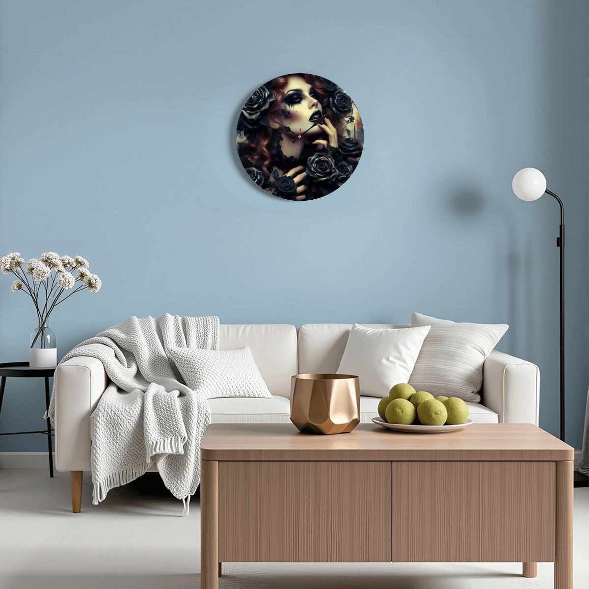 Wooden Round Wall Clock 9.8"x9.8" (Made in USA) - Gregg Acini Adoree Designs - Wall Clock