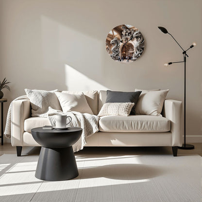 Wooden Round Wall Clock 9.8"x9.8" (Made in USA) - Gregg Acini Adoree Designs - Wall Clock