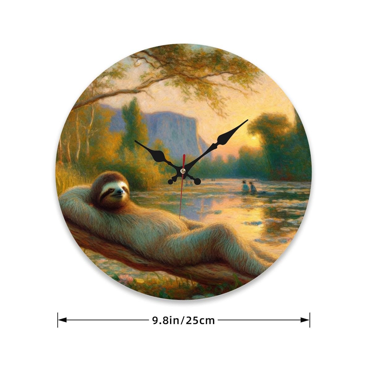 Wooden Round Wall Clock 9.8"x9.8" (Made in USA) - Gregg Acini Adoree Designs - Wall Clock