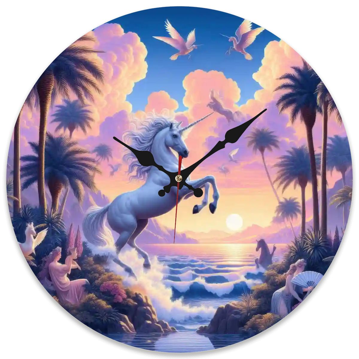 Wooden Round Wall Clock 9.8"x9.8" (Made in USA) - Gregg Acini Adoree Designs - Wall Clock