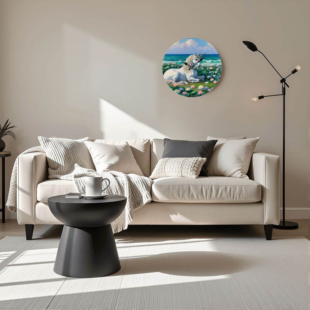 Wooden Round Wall Clock 9.8"x9.8" (Made in USA) - Gregg Acini Adoree Designs - Wall Clock