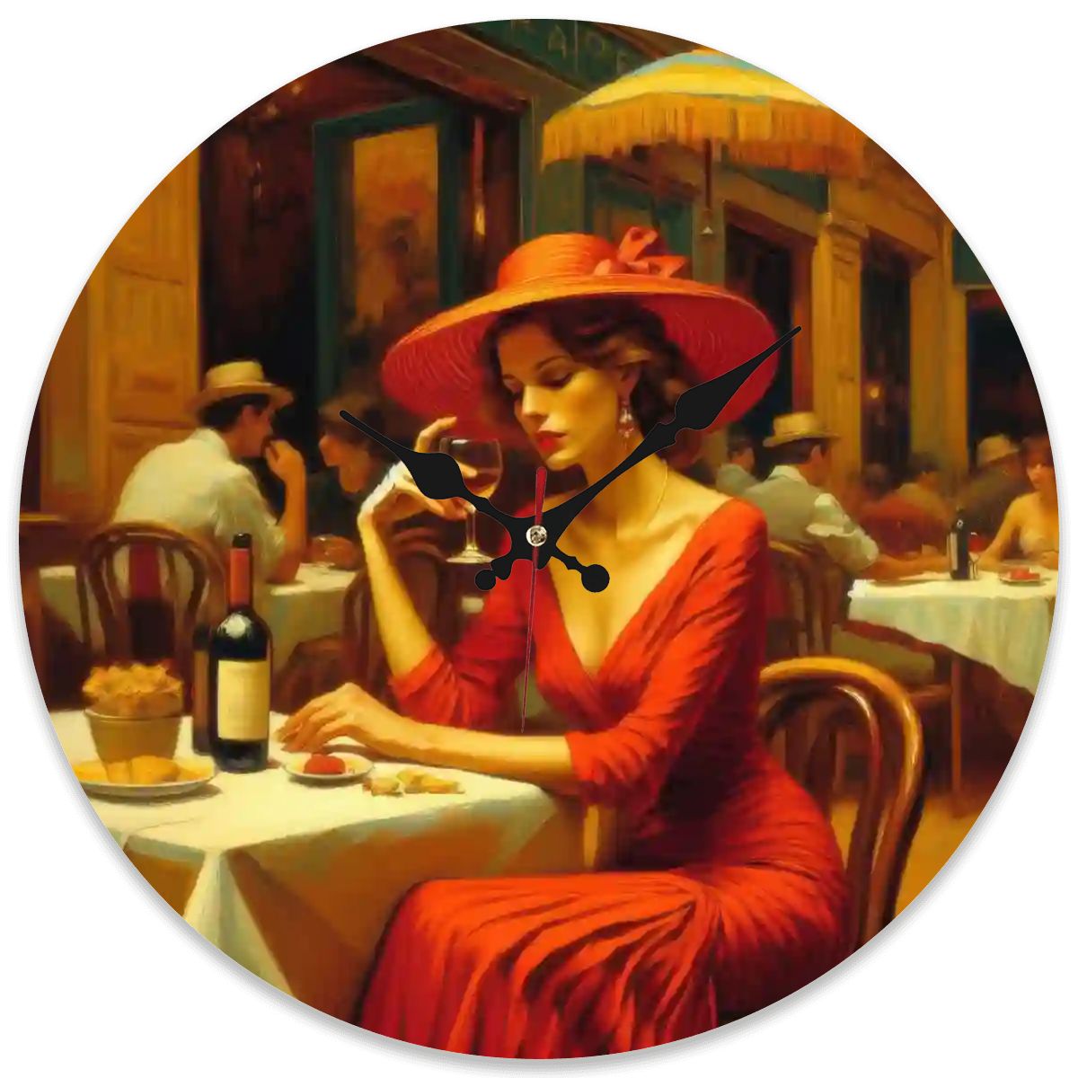 Wooden Round Wall Clock 9.8"x9.8" (Made in USA) - Gregg Acini Adoree Designs - Wall Clock