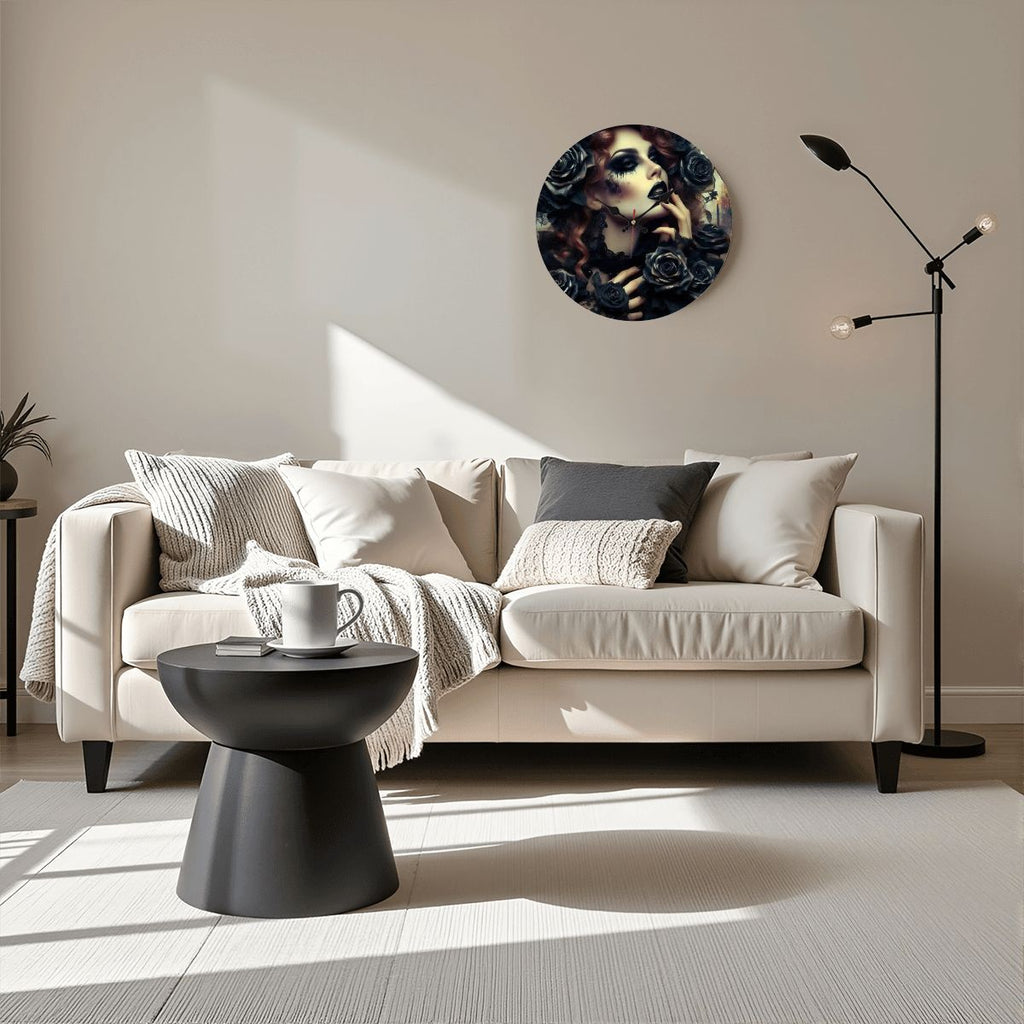 Wooden Round Wall Clock 9.8"x9.8" (Made in USA) - Gregg Acini Adoree Designs - Wall Clock