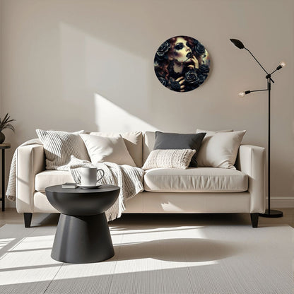 Wooden Round Wall Clock 9.8"x9.8" (Made in USA) - Gregg Acini Adoree Designs - Wall Clock