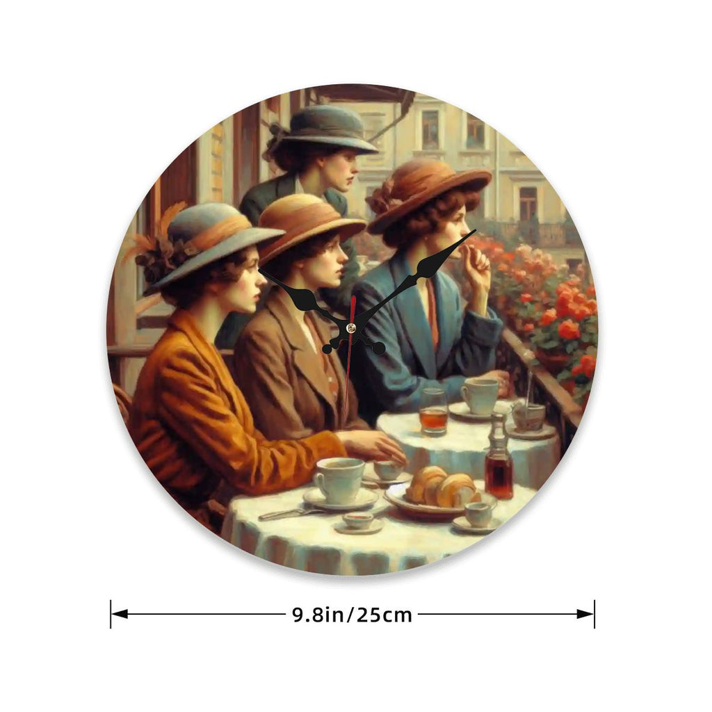 Wooden Round Wall Clock 9.8"x9.8" (Made in USA) - Gregg Acini Adoree Designs - Wall Clock