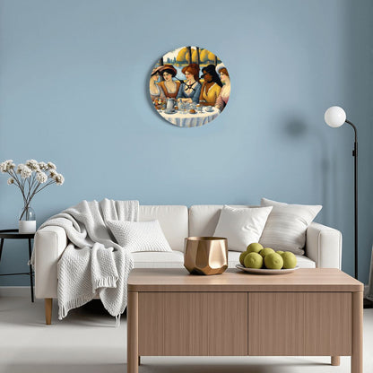 Wooden Round Wall Clock 9.8"x9.8" (Made in USA) - Gregg Acini Adoree Designs - Wall Clock
