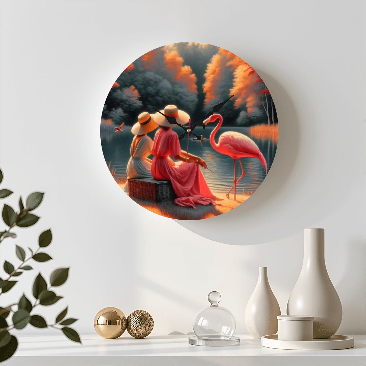 Wooden Round Wall Clock 9.8"x9.8" (Made in USA) - Gregg Acini Adoree Designs - Wall Clock