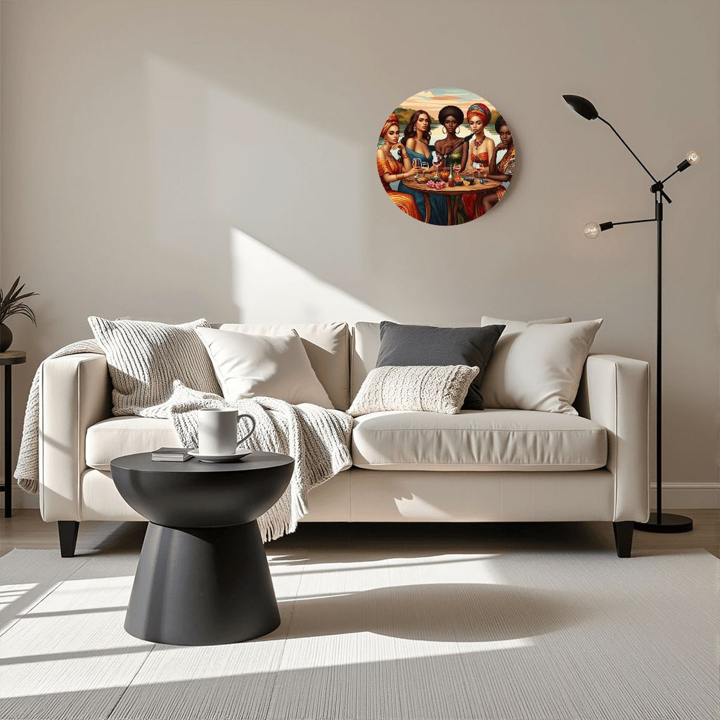 Wooden Round Wall Clock 9.8"x9.8" (Made in USA) - Gregg Acini Adoree Designs - Wall Clock