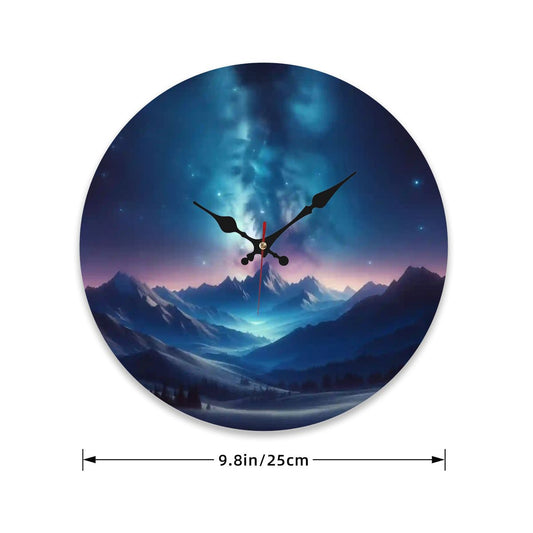 Wooden Round Wall Clock 9.8"x9.8" (Made in USA) - Gregg Acini Adoree Designs - Wall Clock