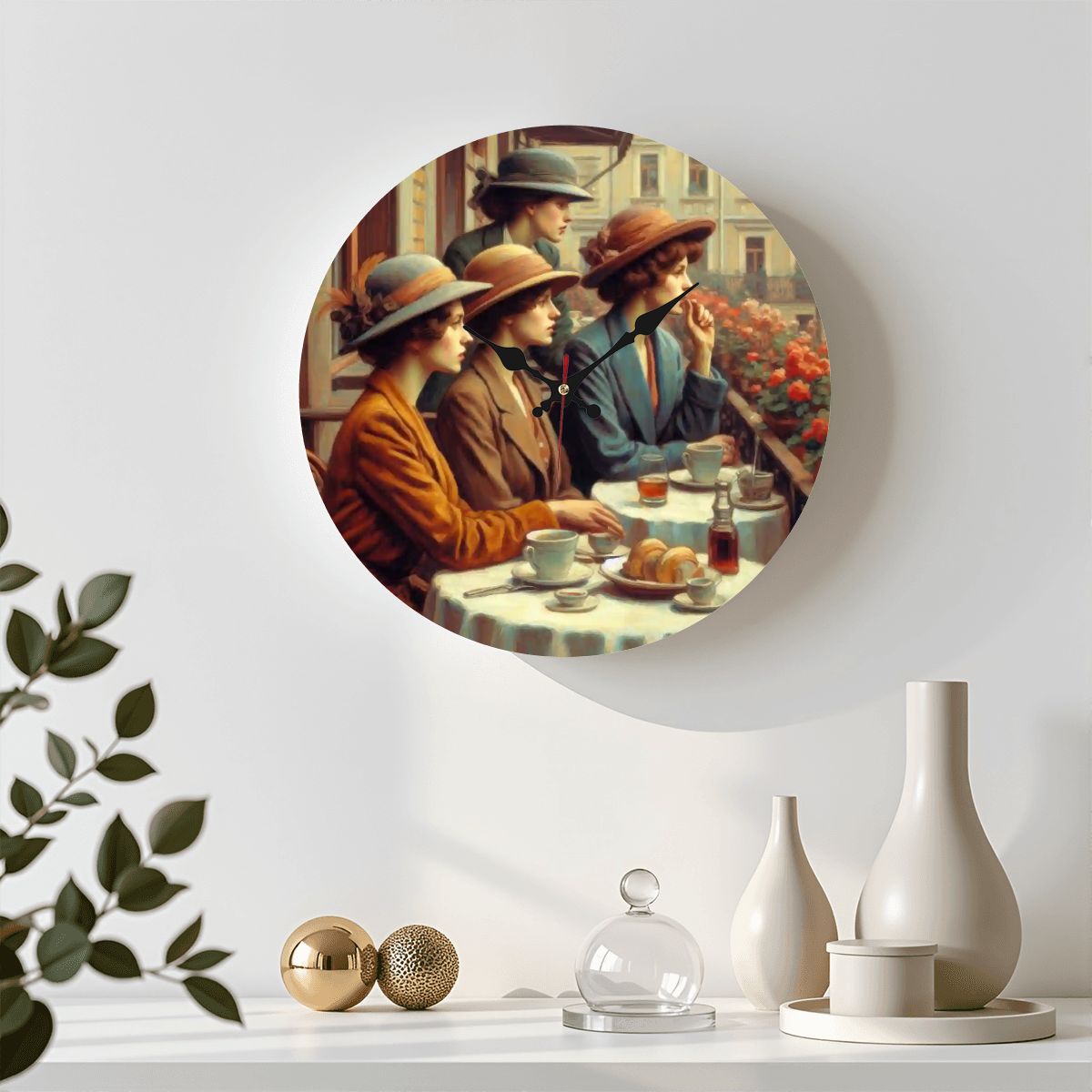 Wooden Round Wall Clock 9.8"x9.8" (Made in USA) - Gregg Acini Adoree Designs - Wall Clock