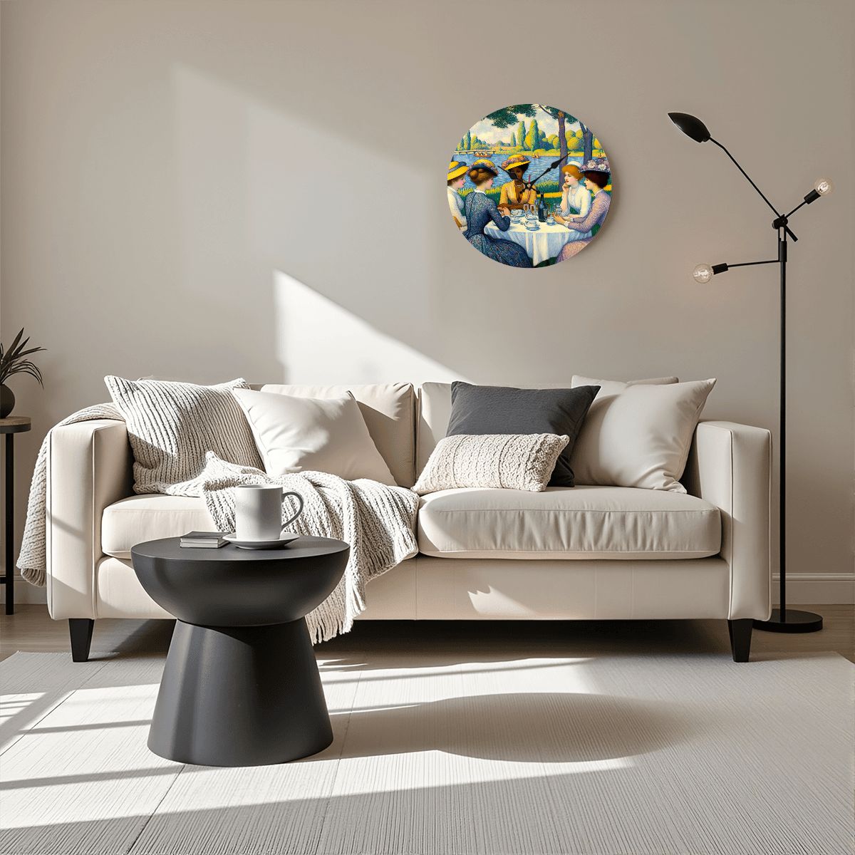 Wooden Round Wall Clock 9.8"x9.8" (Made in USA) - Gregg Acini Adoree Designs - Wall Clock