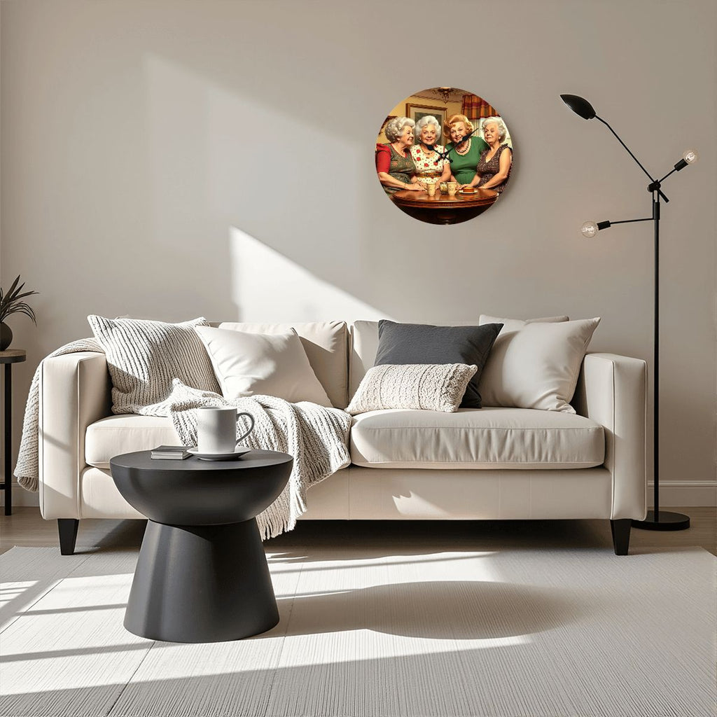 Wooden Round Wall Clock 9.8"x9.8" (Made in USA) - Gregg Acini Adoree Designs - Wall Clock