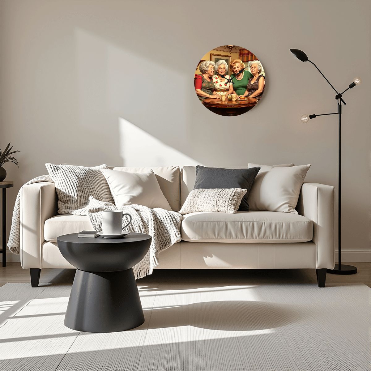 Wooden Round Wall Clock 9.8"x9.8" (Made in USA) - Gregg Acini Adoree Designs - Wall Clock