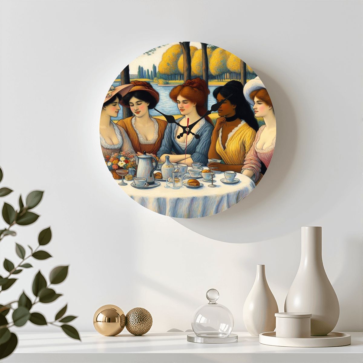 Wooden Round Wall Clock 9.8"x9.8" (Made in USA) - Gregg Acini Adoree Designs - Wall Clock