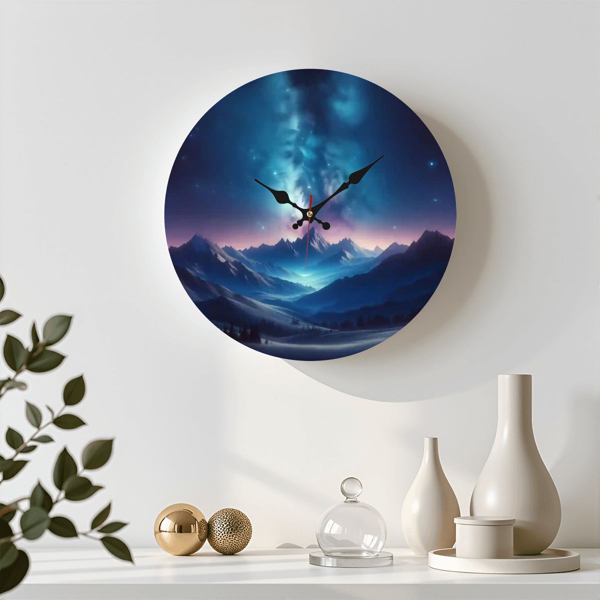 Wooden Round Wall Clock 9.8"x9.8" (Made in USA) - Gregg Acini Adoree Designs - Wall Clock