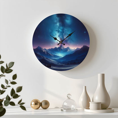 Wooden Round Wall Clock 9.8"x9.8" (Made in USA) - Gregg Acini Adoree Designs - Wall Clock