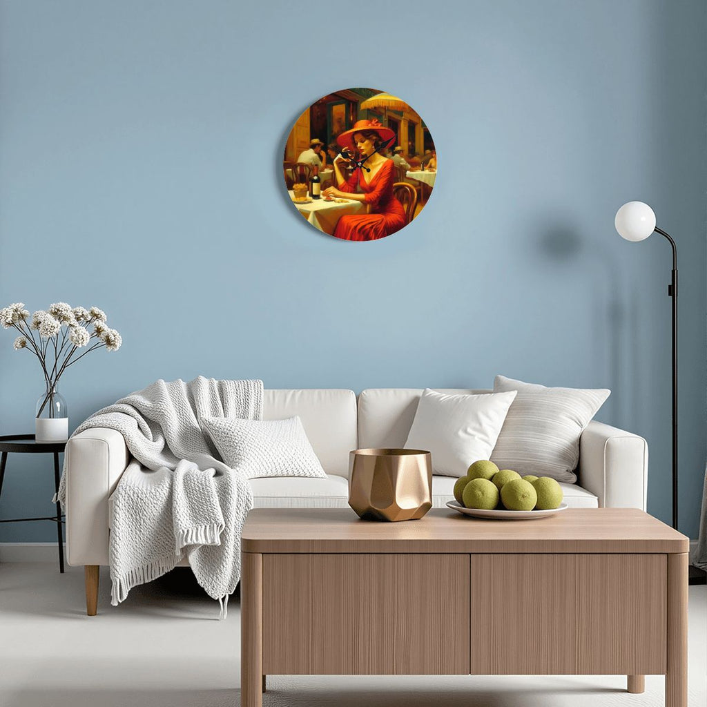 Wooden Round Wall Clock 9.8"x9.8" (Made in USA) - Gregg Acini Adoree Designs - Wall Clock
