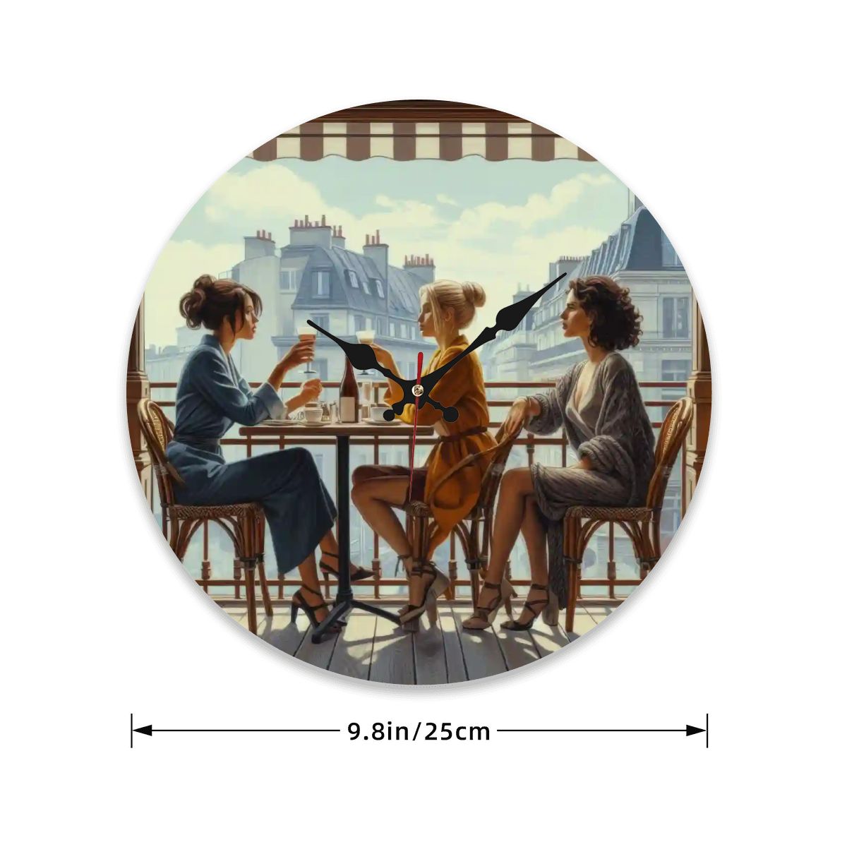 Wooden Round Wall Clock 9.8"x9.8" (Made in USA) - Gregg Acini Adoree Designs - Wall Clock